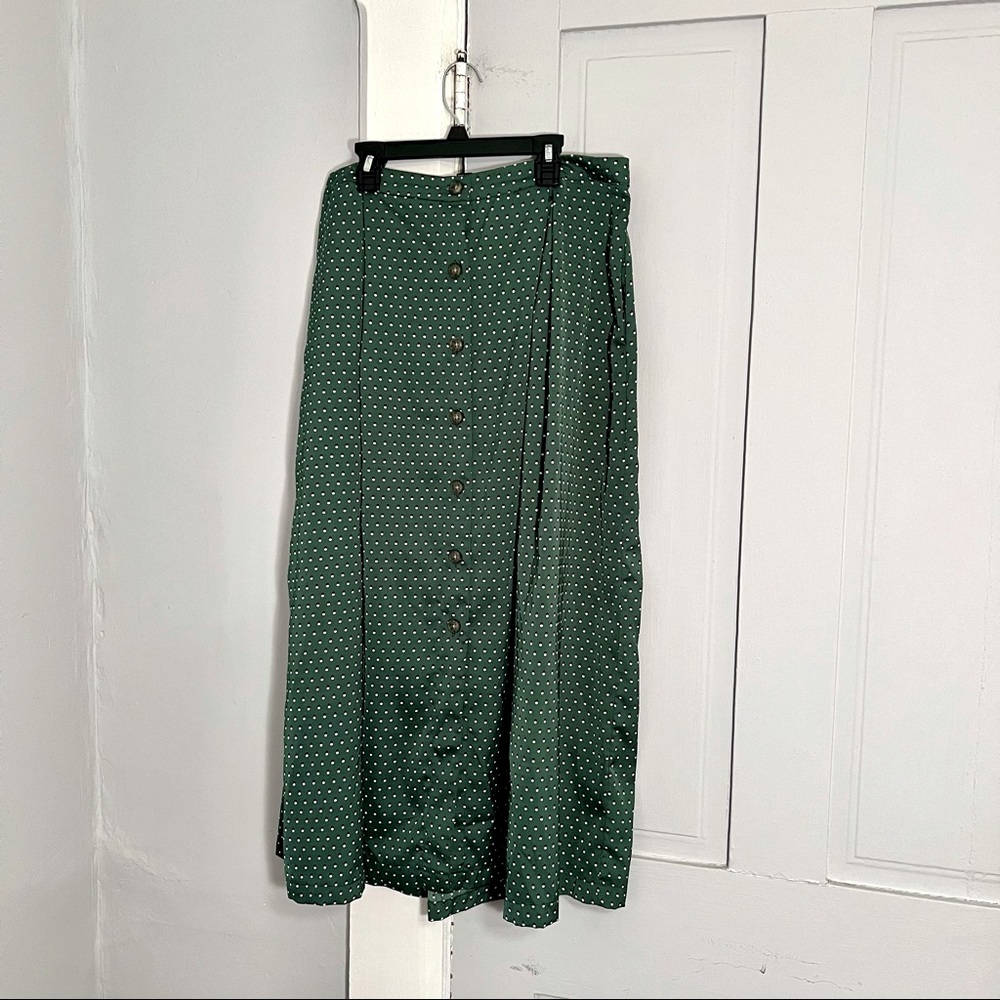 Who What Wear Polka Dot MIDI Skirt